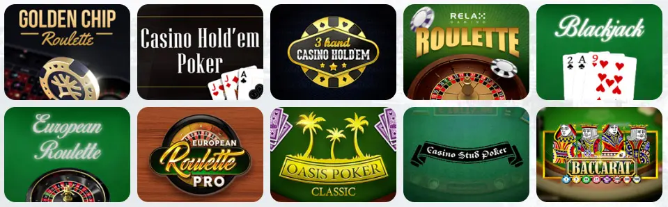 Jeux de table au MyEmpire Casino